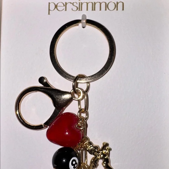 Persimmon Gold and Red Charm Keychain/Bag Charm NIB - Picture 4 of 5